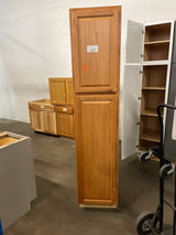 Hampton 18 in. W x 24 in. D x 84 H Assembled Pantry Kitchen Cabinet in Medium Oak