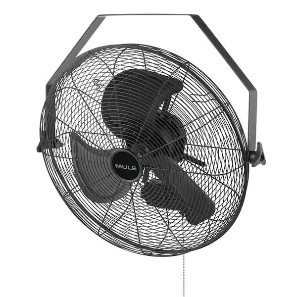 Wall Mount Heavy Duty Outdoor 20 in. Matte Black 3-Blade Wall Fan