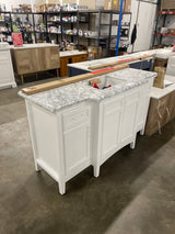 Sassy 60 in. Vanity in White with Marble Vanity Top in Carrara White