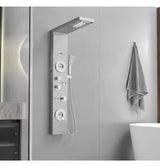 4-Jet Rainfall Shower Tower Shower Panel System with Rainfall Shower Head Shower Wand With LED light in Chrome Nickel
