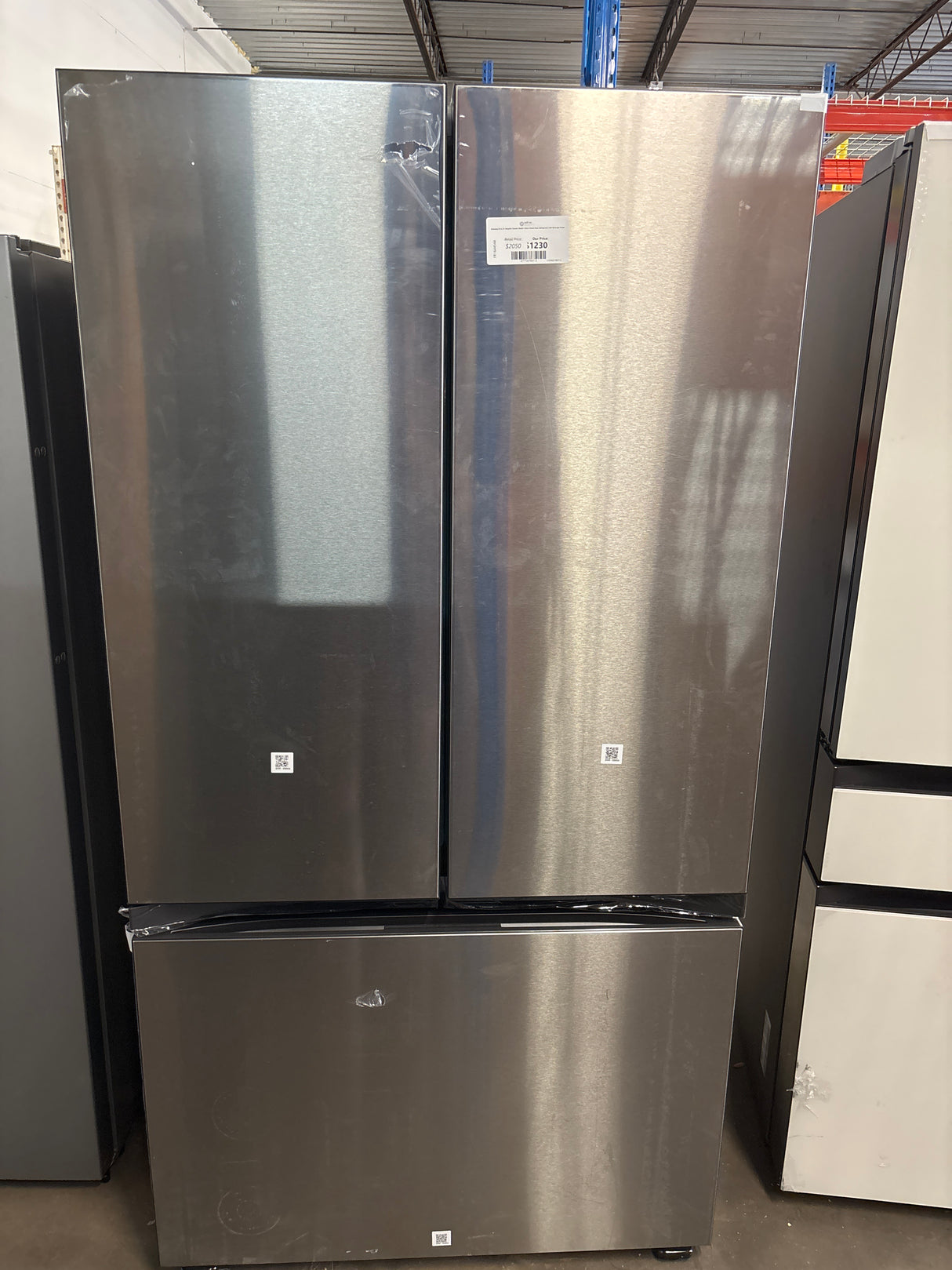 Samsung 24 cu. ft. Bespoke Counter Depth 3-Door French Door Refrigerator with Beverage Center