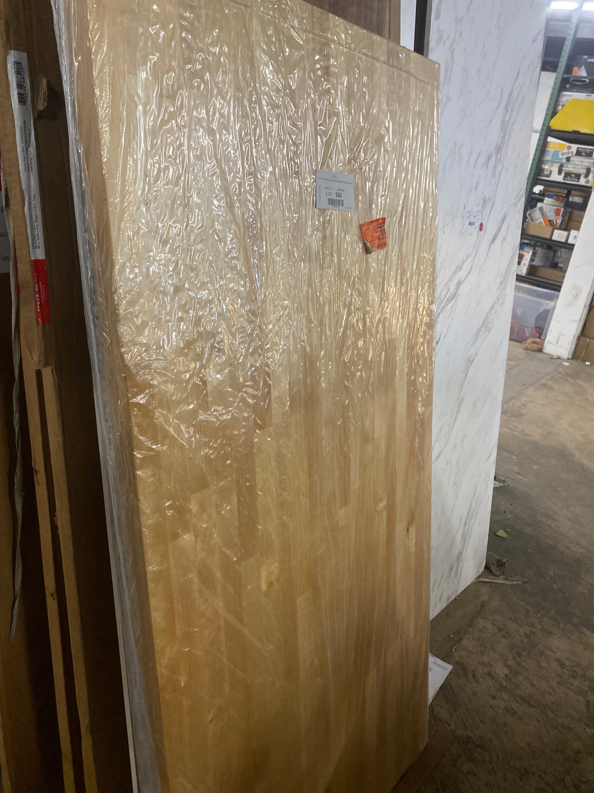 5 ft. L x 30 in. D Finished Engineered Birch Butcher Block Desktop Countertop