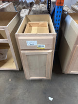 Hampton 15 in. W x 24 in. D x 34.5 in. H Assembled Base Kitchen Cabinet in Unfinished