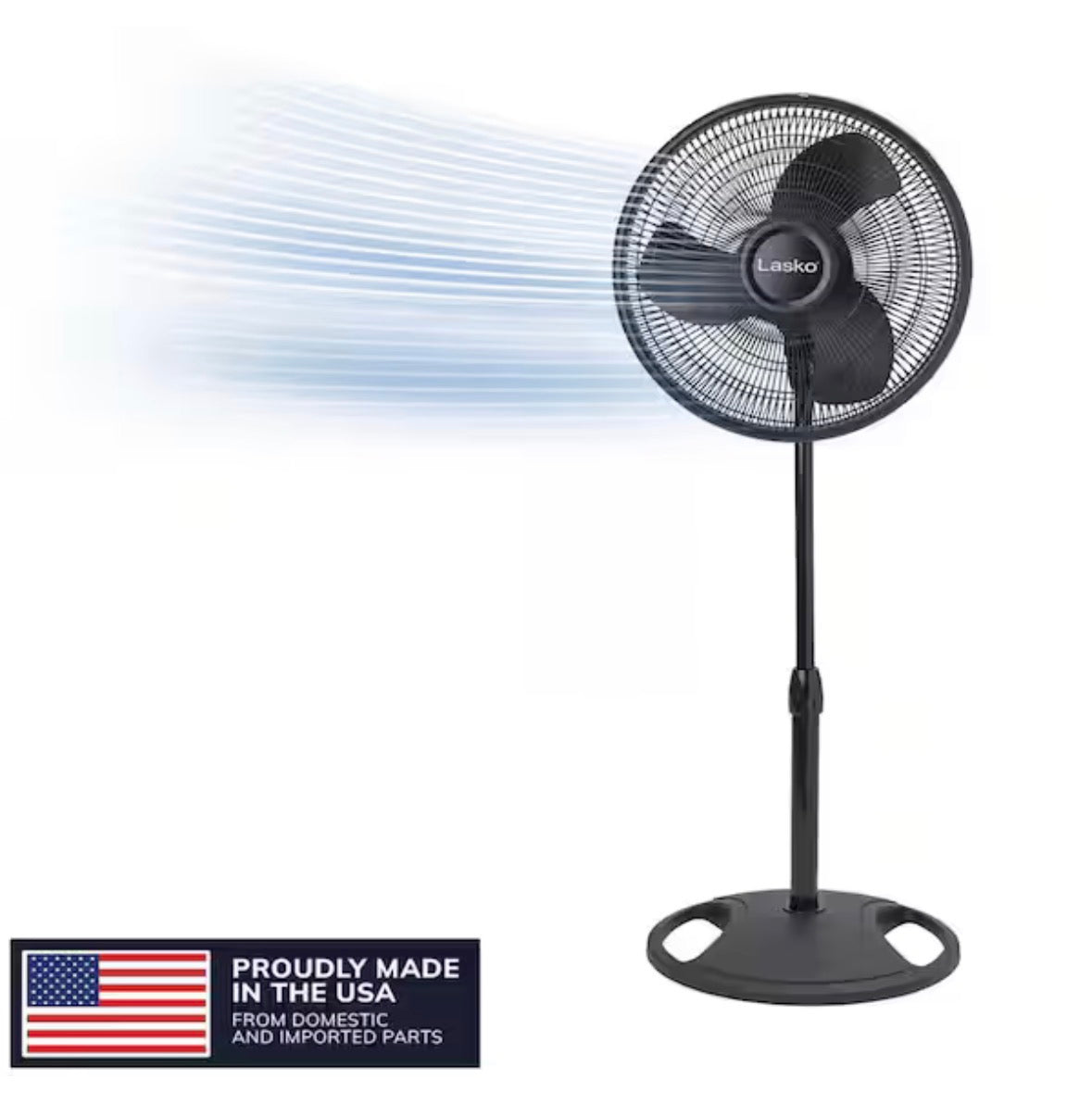 16 in. 3-Speed Oscillating Pedestal Fan for Home in Black with Adjustable Height, Tilt Back Head and Easy Assembly
