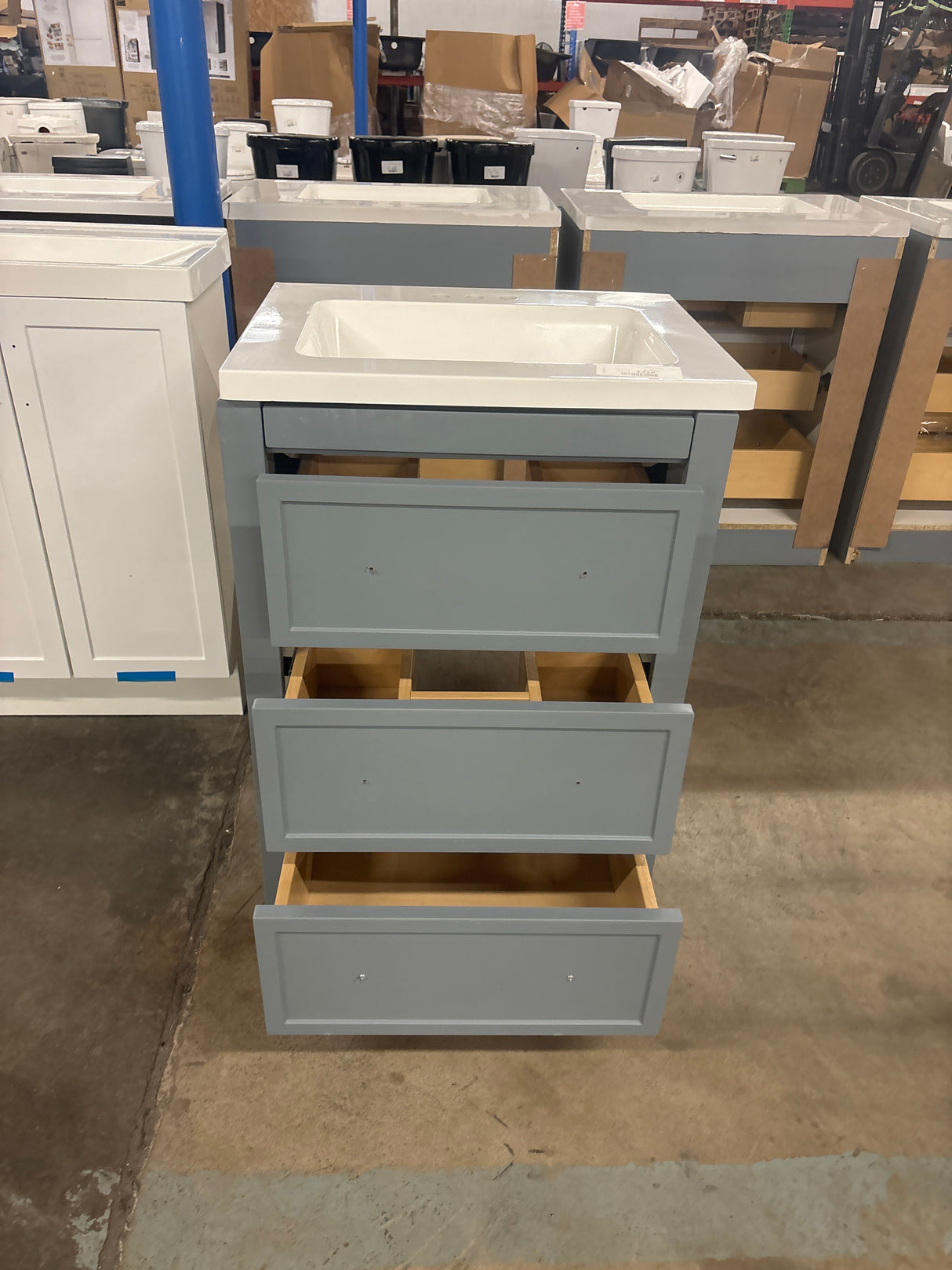 Hailey 25 in. Single Sink Laguna Blue Bath Vanity with White Cultured Marble Top (Assembled)