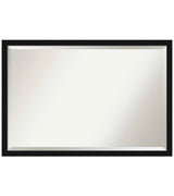 Avon 38 in. x 26 in. Casual qRectangle Framed Black Narrow Bathroom Vanity Mirror