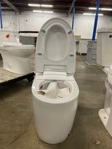 Non-Electric Elongated Bidet Toilet 1.0 GPF in White with ADA Chair Height, Foot Kick to Flush, Map Flush 1000 g