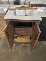 Huckleberry 24 in. Single Sink Spiced Walnut Bath Vanity with White Engineered Stone Top (Assembled)