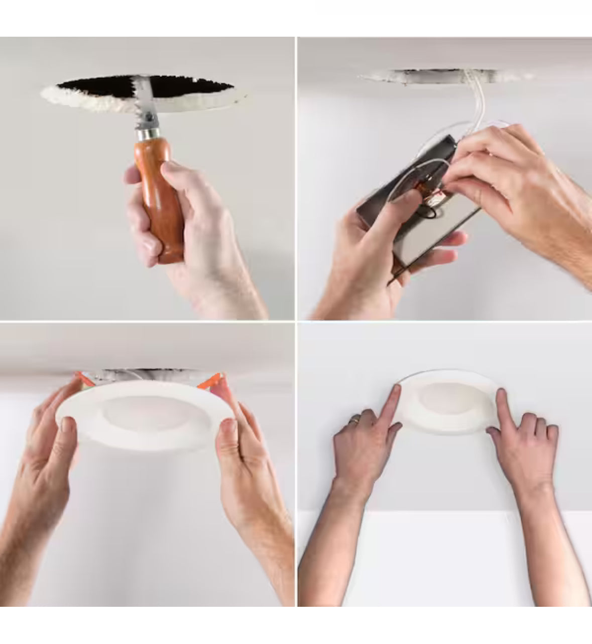LTB 6 in. Selectable CCT (3000K-5000K) Integrated LED, White Recessed Light, Dimmable Retrofit Trim