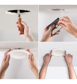 LTB 6 in. Selectable CCT (3000K-5000K) Integrated LED, White Recessed Light, Dimmable Retrofit Trim