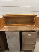 Hampton 36 in. W x 12 in. D x 12 in. H Assembled Wall Bridge Cabinet in Medium Oak