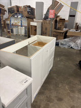 Bannister 43 in. W x 19 in. D x 35 in. H Single Sink Freestanding Bath Vanity in White with White Cultured Marble Top
