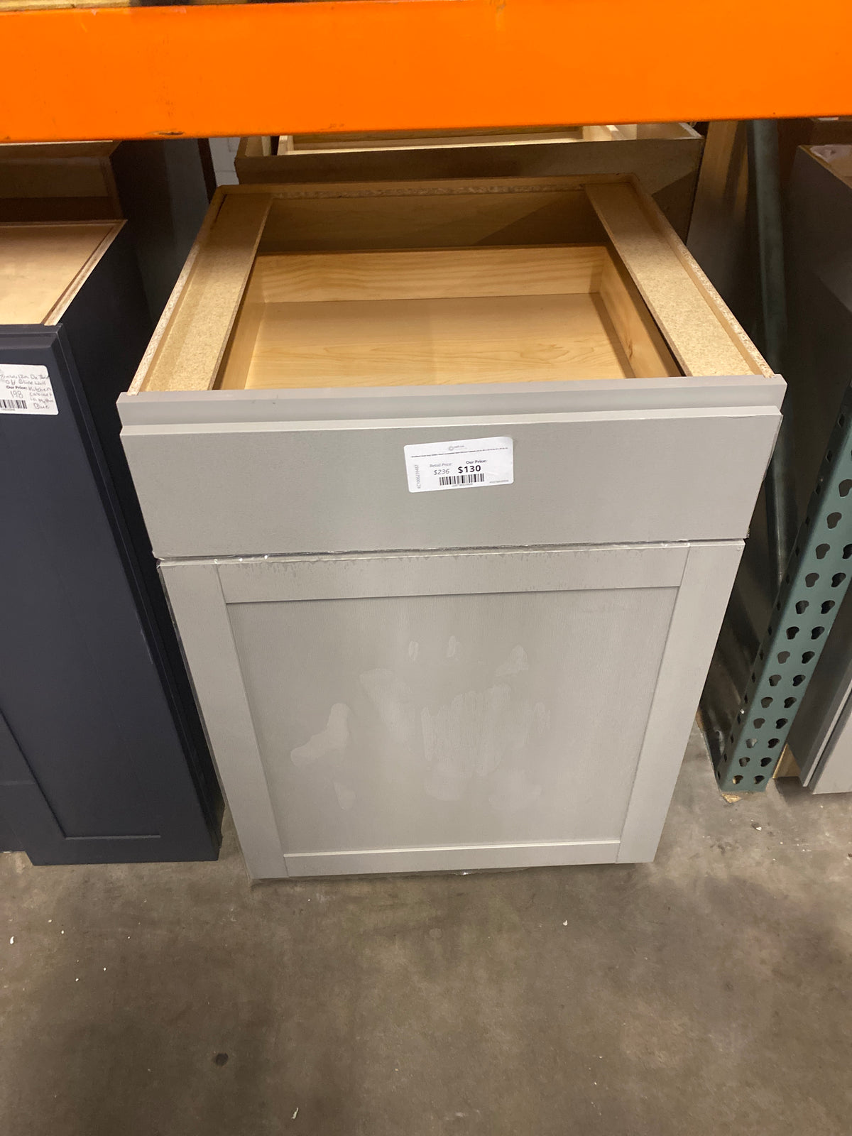 Westfield Dusk Gray Shaker Stock Assembled Base Kitchen Cabinet (24 in. W x 23.75 in. D x 35 in. H)