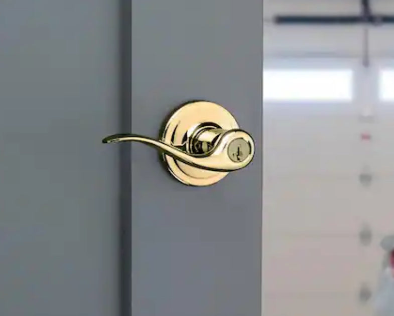 Tuscan Polished Brass Entry Door Handle Featuring Smart Key Security