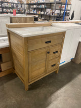 Stanhope 31 in. W x 22 in. D Vanity in Reclaimed Oak with Engineered Stone Vanity Top in Crystal White with White Sink