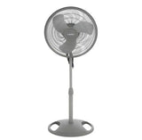 16 in. 3 Speed Oscillating Pedestal Fan with Adjustable Height, Easy Assembly, and Quiet Cooling for Any Room in Gray