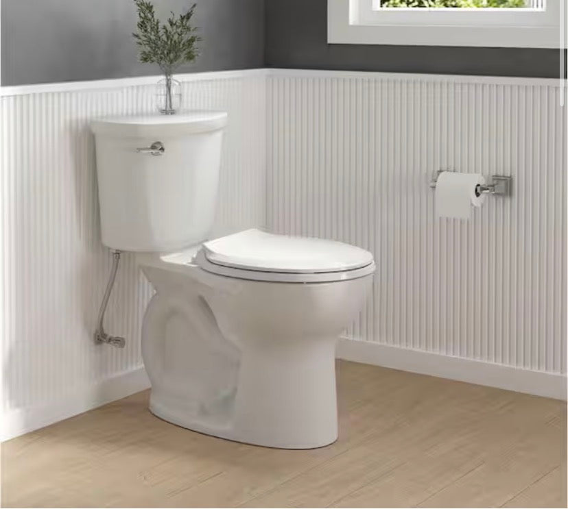 Cadet 12 in. Antimicrobial 2-Piece 1.28 GPF Single Flush Chair Height Round Toilet with Slow Close Seat in White