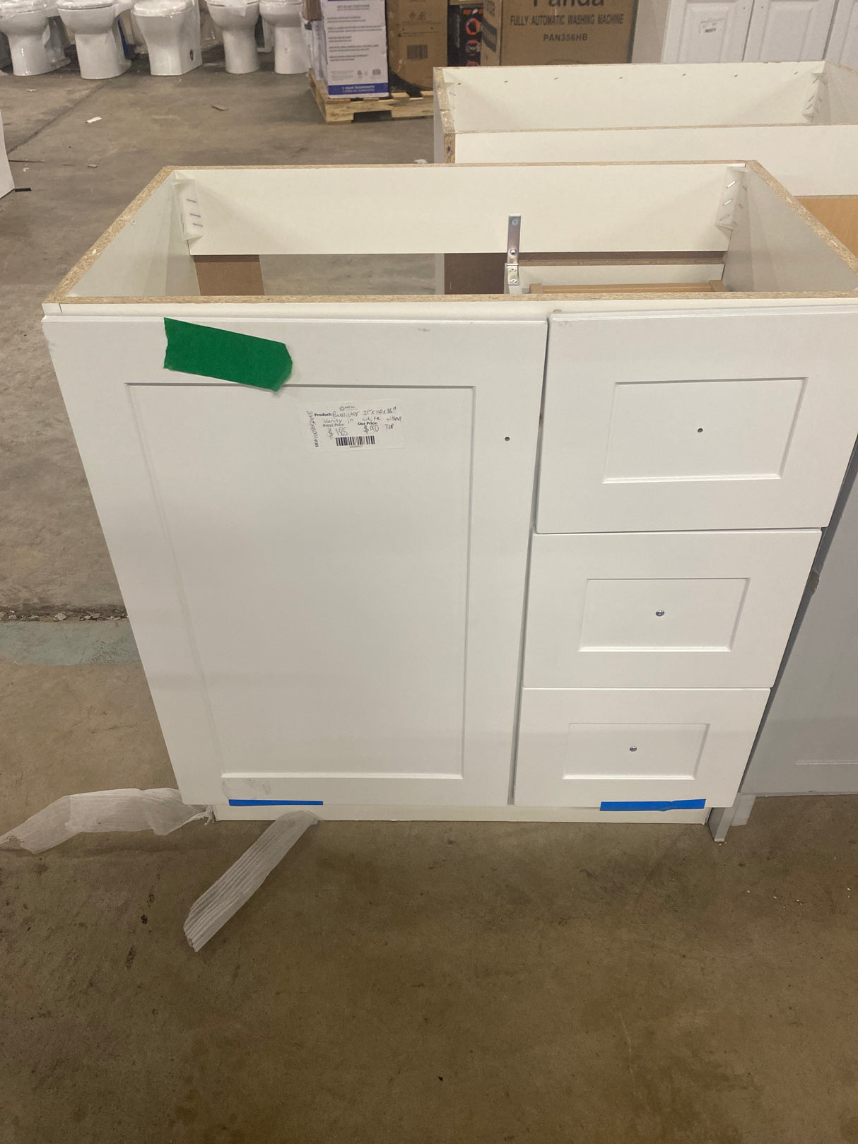 Bannister 31 in. W x 19 in. D x 35 in. H Single Sink Freestanding Bath Vanity in White without Top