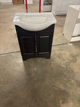 Chelsea 26 in. W x 18 in. D x 36 in. H Single Sink Freestanding Bath Vanity in Charcoal with White Porcelain Top