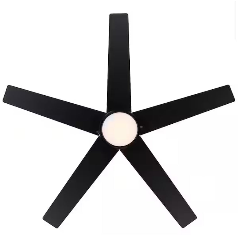 Mena 44 in. LED Indoor/Outdoor Matte Black Ceiling Fan with Light Kit and Reversible Blades Included