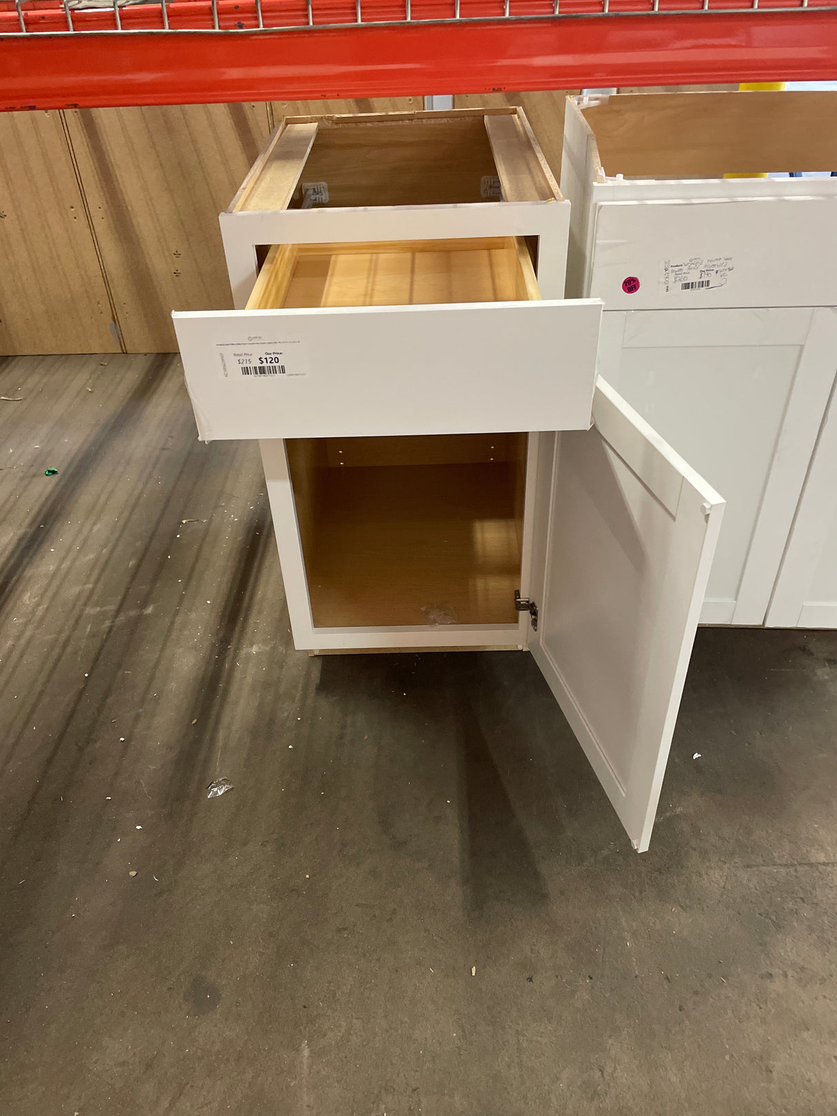 Westfield Feather White Shaker Stock Assembled Base Kitchen Cabinet (18 in. W x 23.75 in. D x 35 in. H)