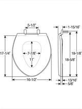 Paramont Elongated Never-Loosens Plastic Toilet Seat in White with 1,000 lb Weight Capacity