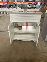 Fremont 32 in. Single Sink Freestanding White Bath Vanity with Grey Granite Top (Assembled)