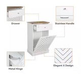 20.5 in. W x 13.5 in. D x 36 in. H in White MDF Assemble Kitchen Cabinet with Drawer Recycling Trash Cabinet