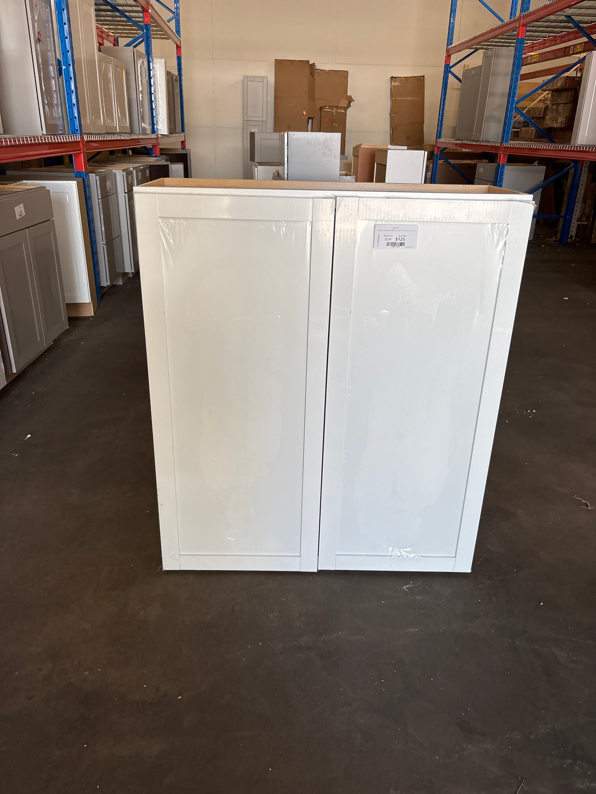 Courtland Polar White Finish Laminate Shaker Stock Assembled Wall Kitchen Cabinet 36 in. x 42 in. x 12 in.