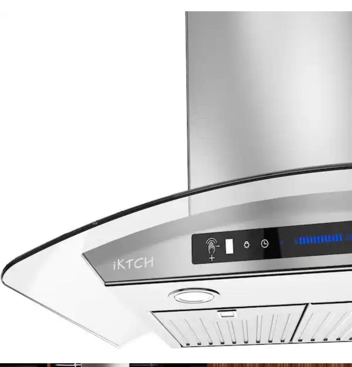 36 in. 900 CFM Wall Mount with LED light stainless steel Range Hood with Tempered Glass 4 Speed