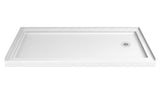 SlimLine 60 in. x 36 in. Single Threshold Shower Pan Base in White with Right Hand Drain