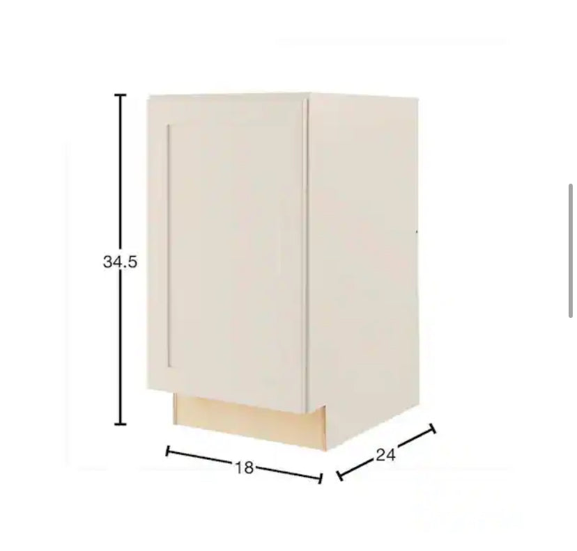 Avondale 18 in. W x 24 in. D x 34.5 in. H Ready to Assemble Plywood Shaker Trash Can Kitchen Cabinet in Antique White