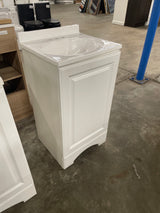 19 in. W x 18 in. D x 34 in. H Single Sink Freestanding Bath Vanity in White with White Cultured Marble Top