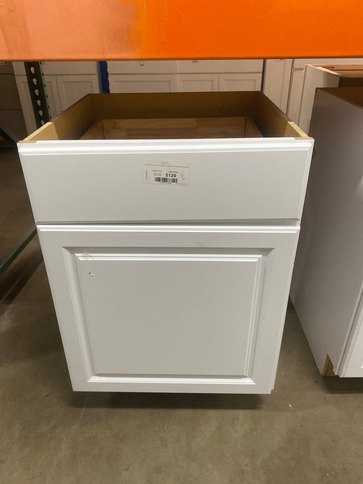 Hampton 24 in. W x 24 in. D x 34.5 in. H Assembled Base Kitchen Cabinet in Satin White with Drawer Glides