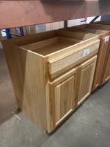 Hampton 30 in. W x 24 in. D x 34.5 in. H Assembled Base Kitchen Cabinet in Natural Hickory