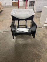 Chelsea 26 in. W x 18 in. D x 36 in. H Single Sink Freestanding Bath Vanity in Charcoal with White Porcelain Top