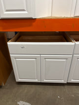 Hampton 36 in. W x 24 in. D x 34.5 in. H Assembled Base Cabinet in Satin White