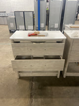 Camley 36 in. Single Sink Sandstorm Bath Vanity with White Engineered Stone Top (Assembled)