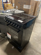 20-in Glass Top 4-Burners 1.87 cu. ft. Convection Oven Freestanding Electric Range (Black)