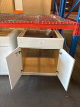 Westfield Feather White Shaker Stock Sink Base Kitchen Cabinet (30 in. W x 23.75 in. D x 35 in. H)