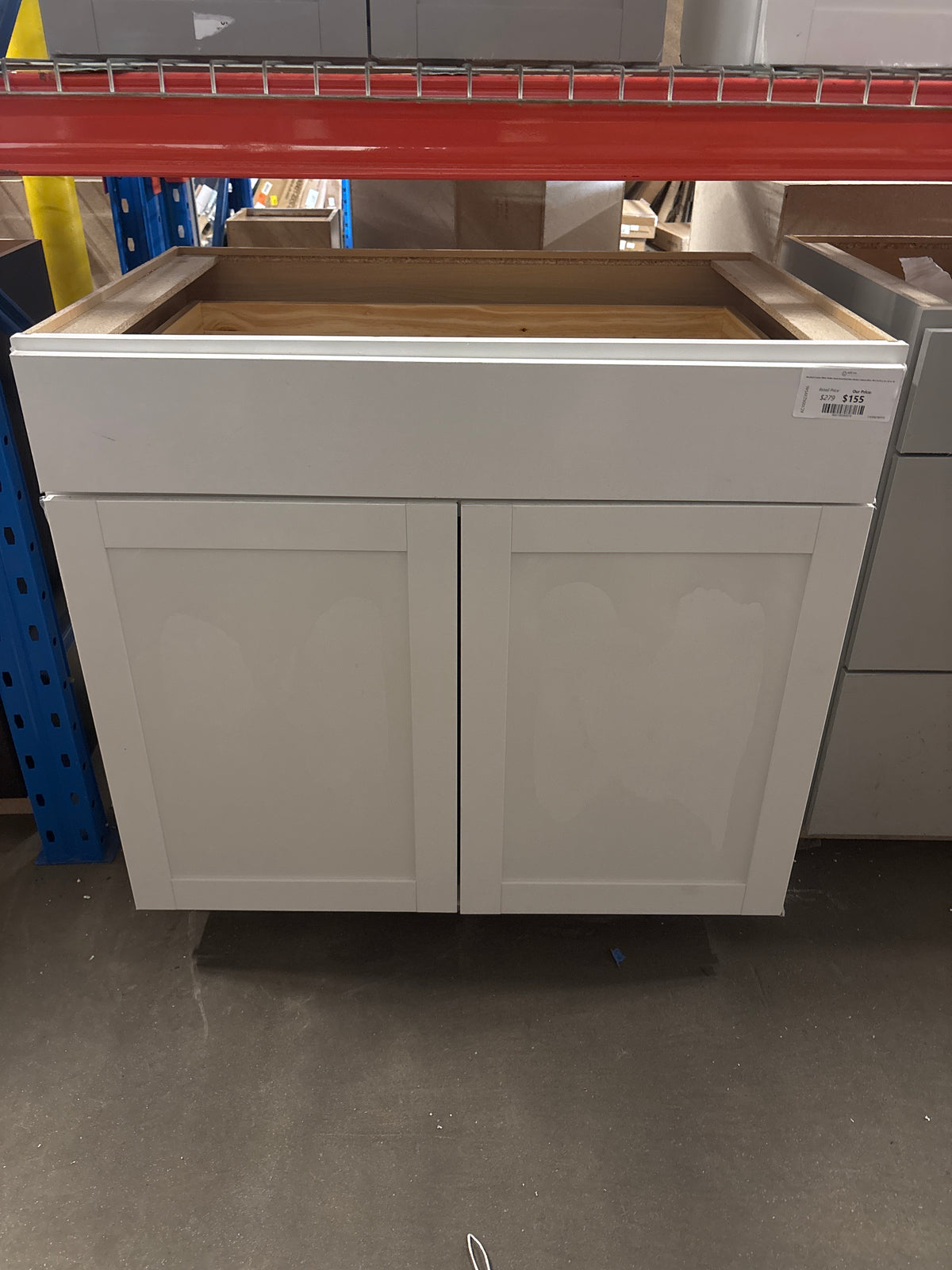 Westfield Feather White Shaker Stock Assembled Base Kitchen Cabinet (36 in. W x 23.75 in. D x 35 in. H)