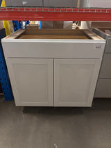 Westfield Feather White Shaker Stock Assembled Base Kitchen Cabinet (36 in. W x 23.75 in. D x 35 in. H)