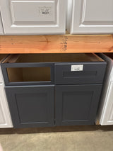 Newport 24 in. W x 12 in. D x 36 in. H Assembled Plywood Blind Wall Kitchen Cabinet in Deep Onyx with Soft Close LH