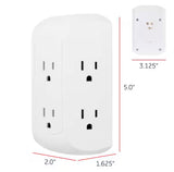 Grounded 6-Outlet Wall Tap Surge Protector, Adapter Spaced Outlets