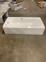 Aloha 60 in. x 30 in. Soaking Bathtub with Left Drain in White