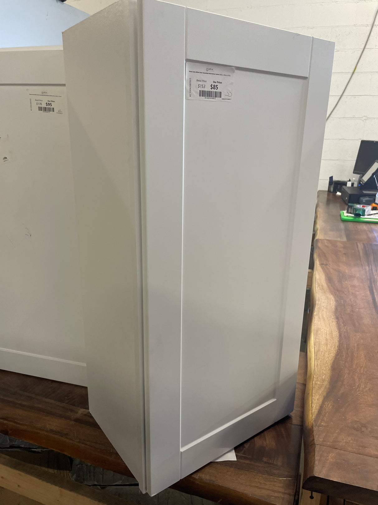 Shaker Satin White Stock Assembled Wall Kitchen Cabinet (18 in. x 36 in. x 12 in.)