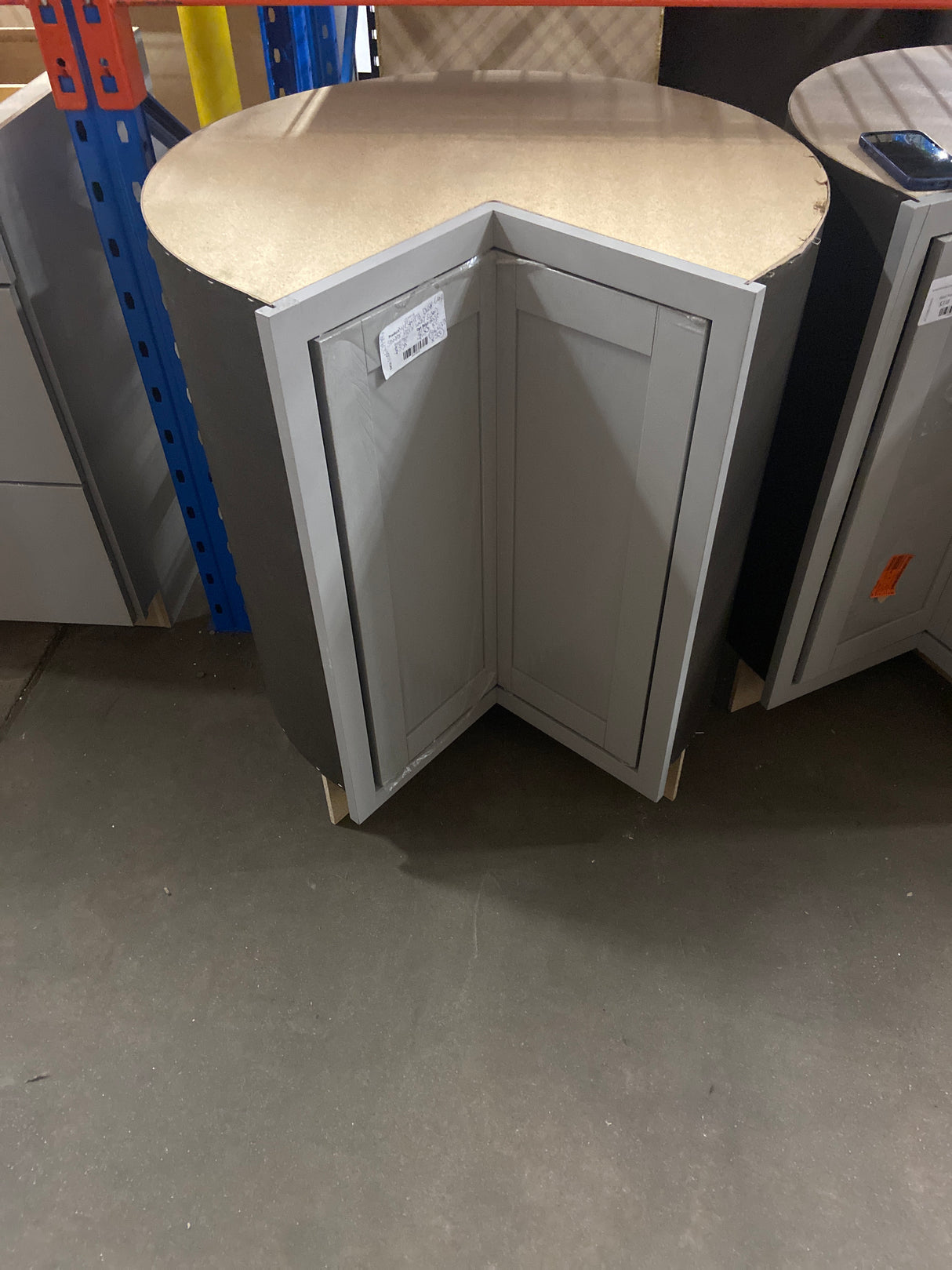 Westfield Dusk Gray Shaker Stock Lazy Suzan Corner Base Kitchen Cabinet (36 in. W x 23.75 in. D)