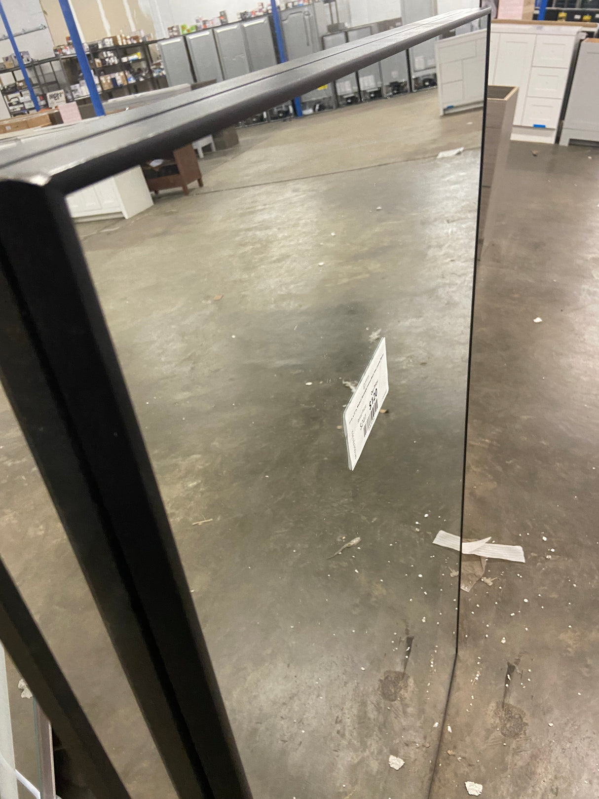 51 in. x 31 in. Modern Rectangle Framed Black Floor Leaning Mirror