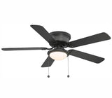 Hugger 52 in. LED Indoor Black Ceiling Fan with Light Kit