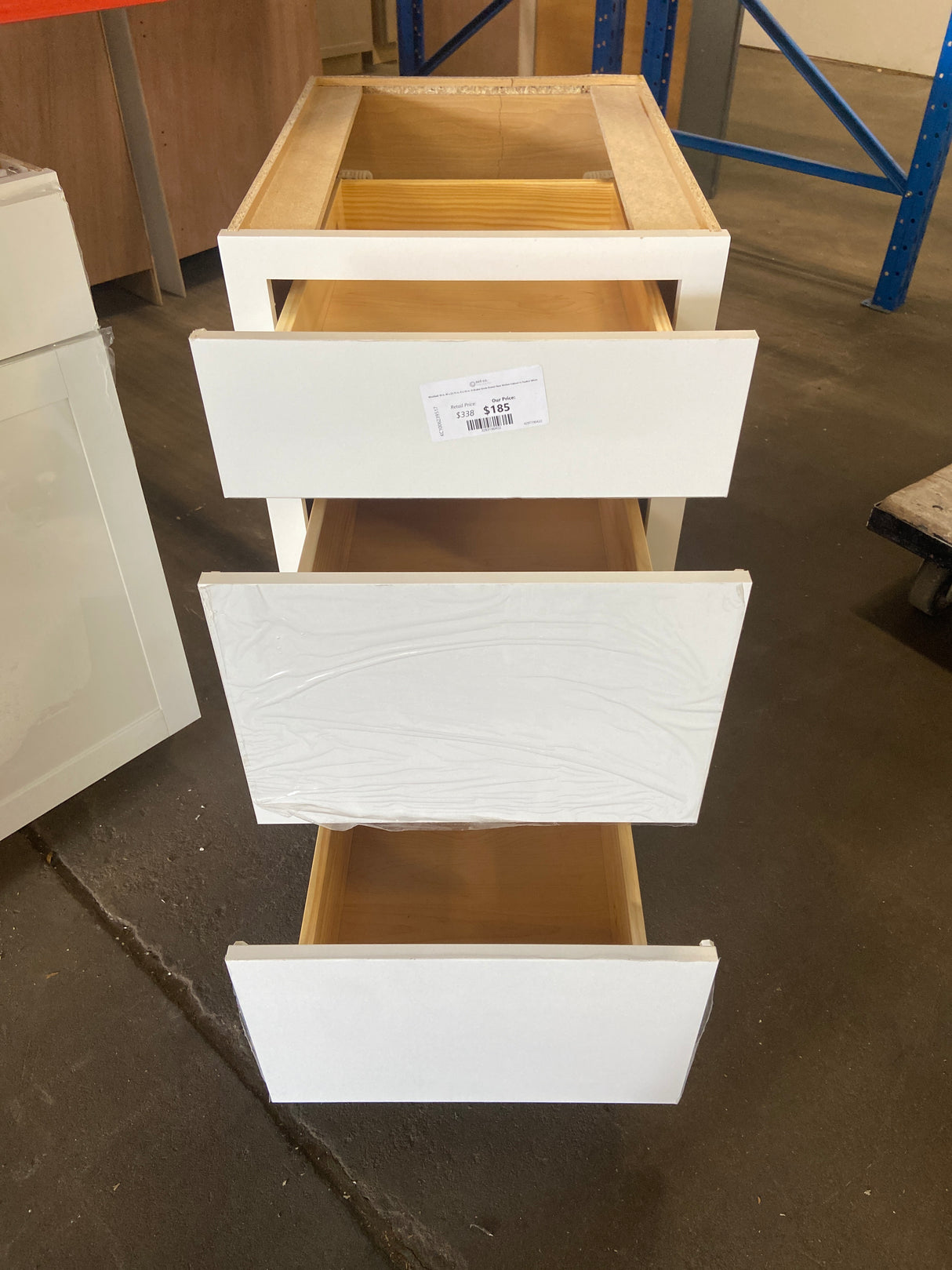 Westfield 18 in. W x 23.75 in. D x 35 in. H Shaker Stock Drawer Base Kitchen Cabinet in Feather White